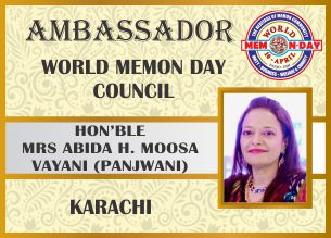 Abida H Moosa Vayani Panjwani Pakistan karachi